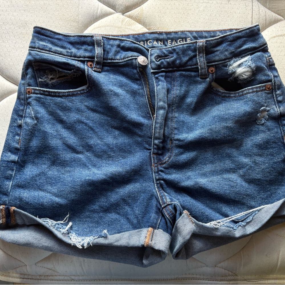 American Eagle Outfitters Distressed Blue Jean Shorts